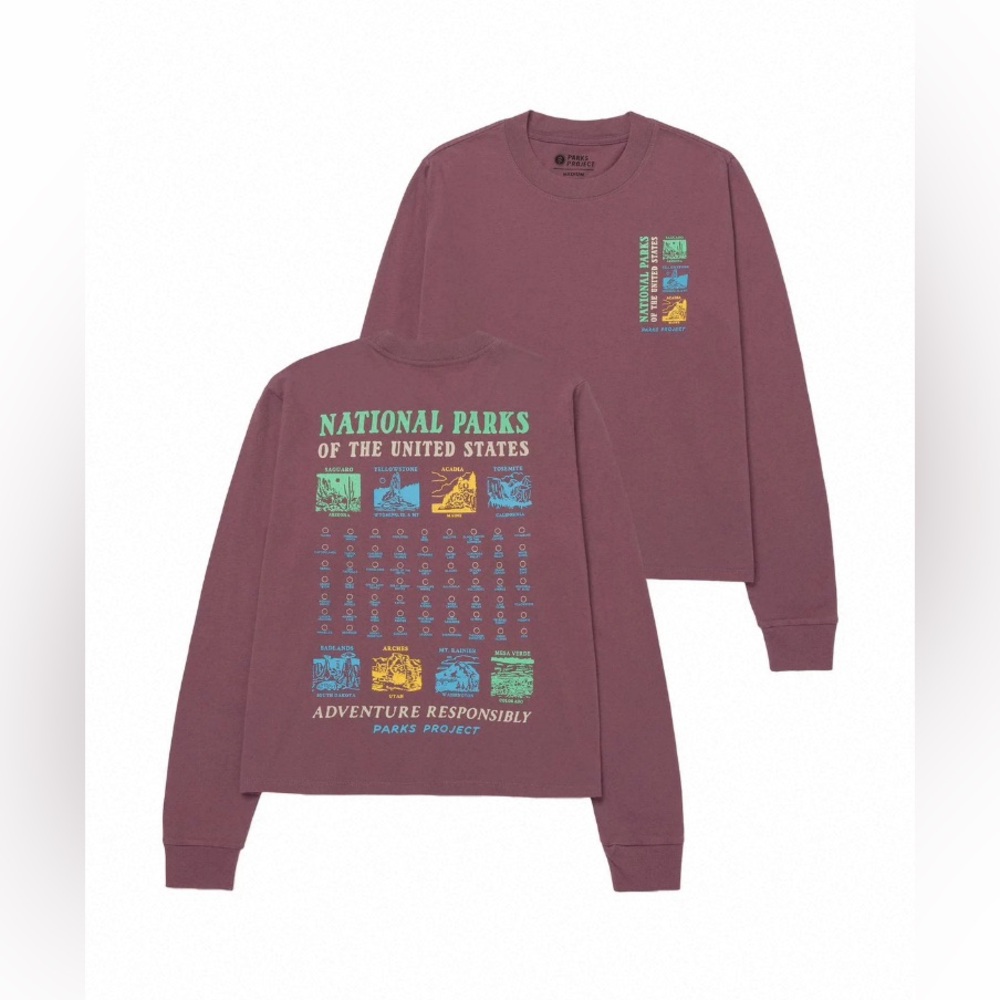 NEW Parks Project Tee with Multicolor National Parks Chest Print
